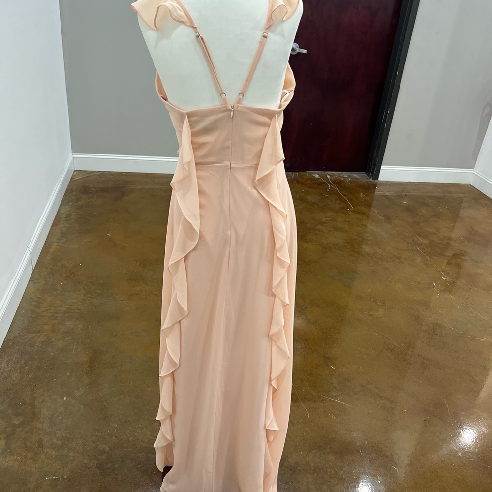 Lulu's Peach Ruffle Maxi Dress - Picture 4 of 6